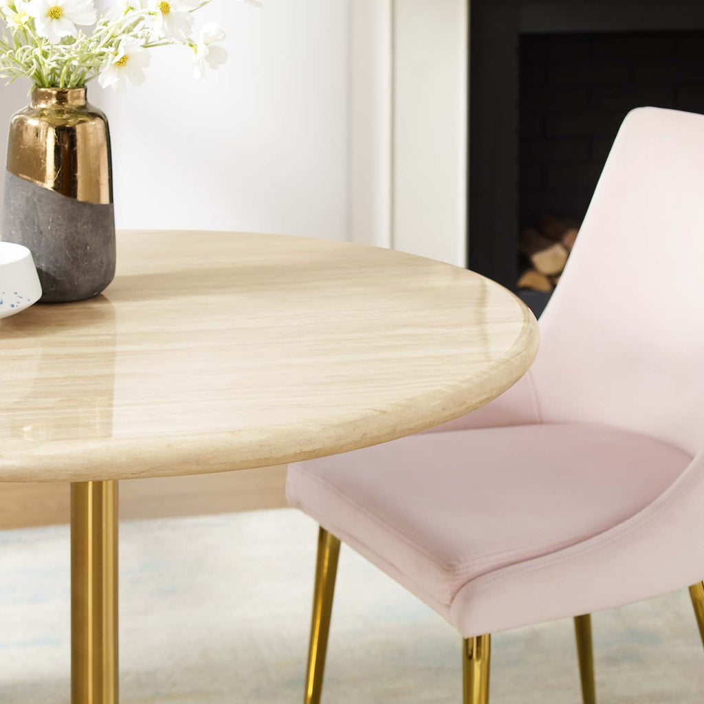 Lippa 36" Round Faux Travertine Dining Table by Modway