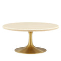Lippa 36" Round Faux Travertine Coffee Table by Modway
