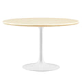 Lippa 48" Round Faux Travertine Dining Table by Modway