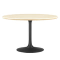 Lippa 48" Round Faux Travertine Dining Table by Modway
