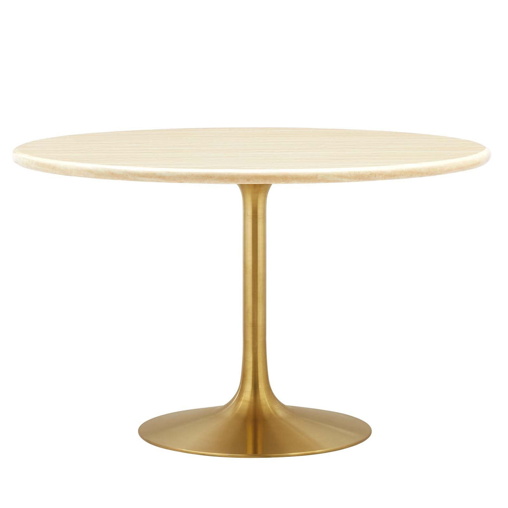 Lippa 48" Round Faux Travertine Dining Table by Modway