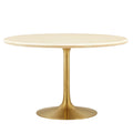 Lippa 48" Round Faux Travertine Dining Table by Modway