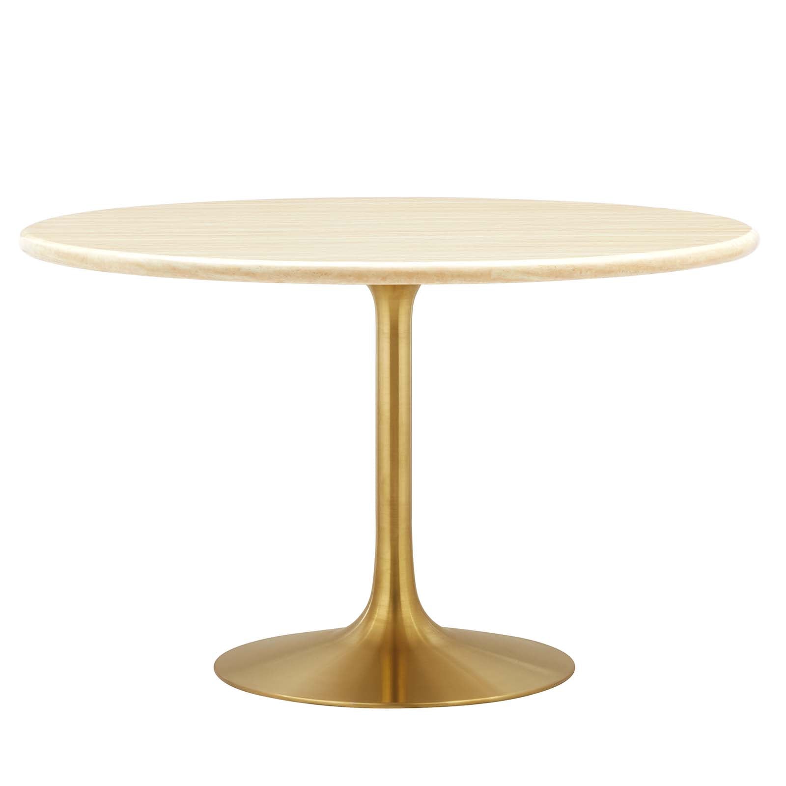 Lippa 48" Round Faux Travertine Dining Table by Modway