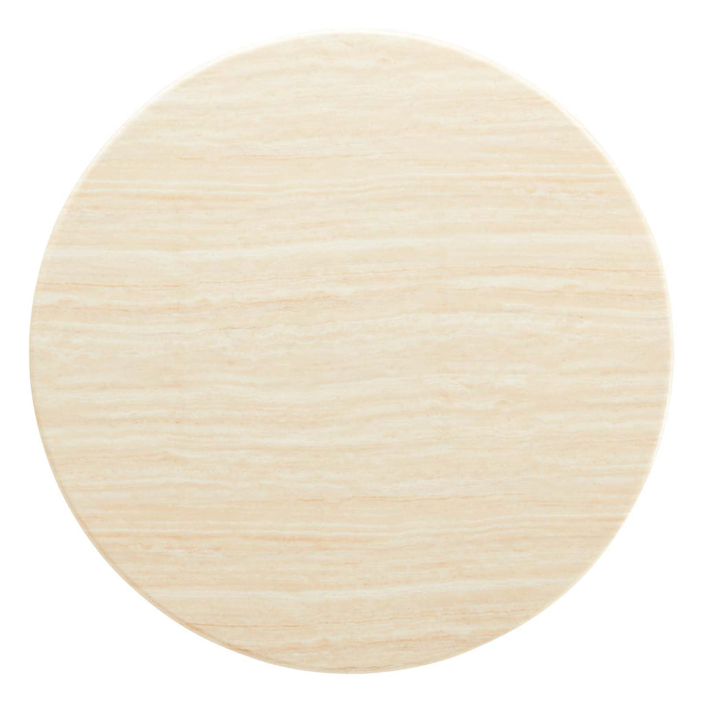 Lippa 48" Round Faux Travertine Dining Table by Modway