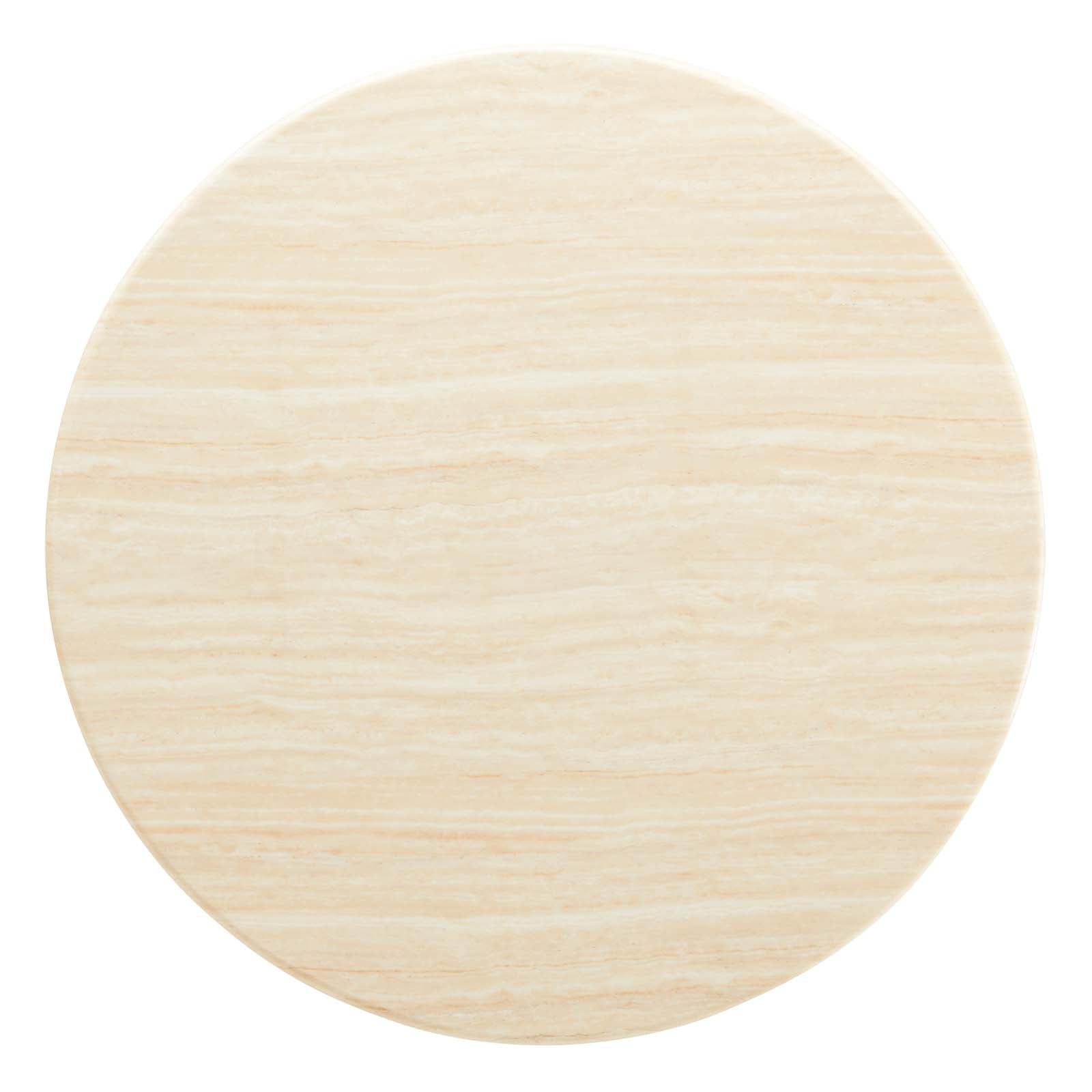 Lippa 48" Round Faux Travertine Dining Table by Modway