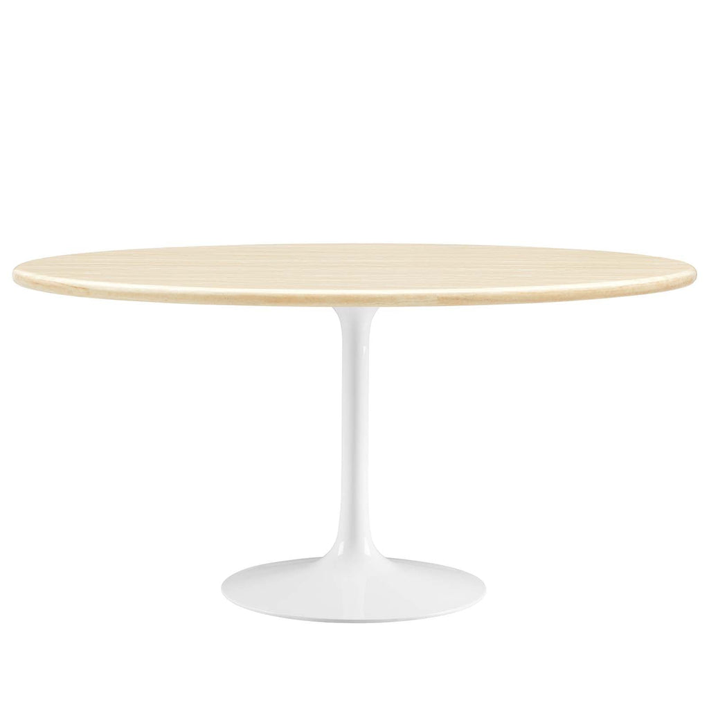 Lippa 60Ó Oval Faux Travertine Dining Table by Modway