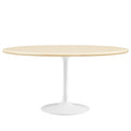 Lippa 60Ó Oval Faux Travertine Dining Table by Modway