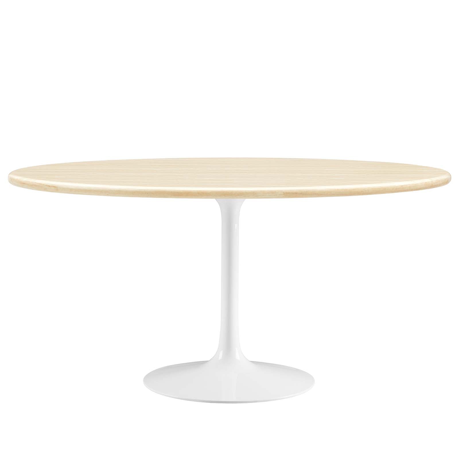 Lippa 60Ó Oval Faux Travertine Dining Table by Modway