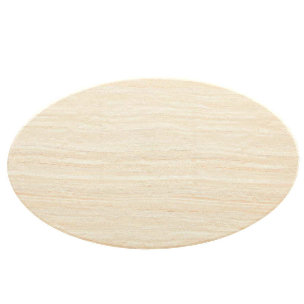 Lippa 60Ó Oval Faux Travertine Dining Table by Modway