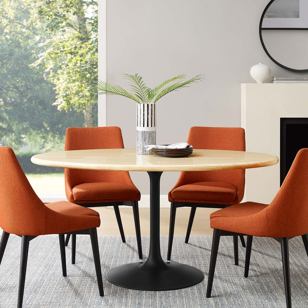 Lippa 60" Oval Faux Travertine Dining Table by Modway