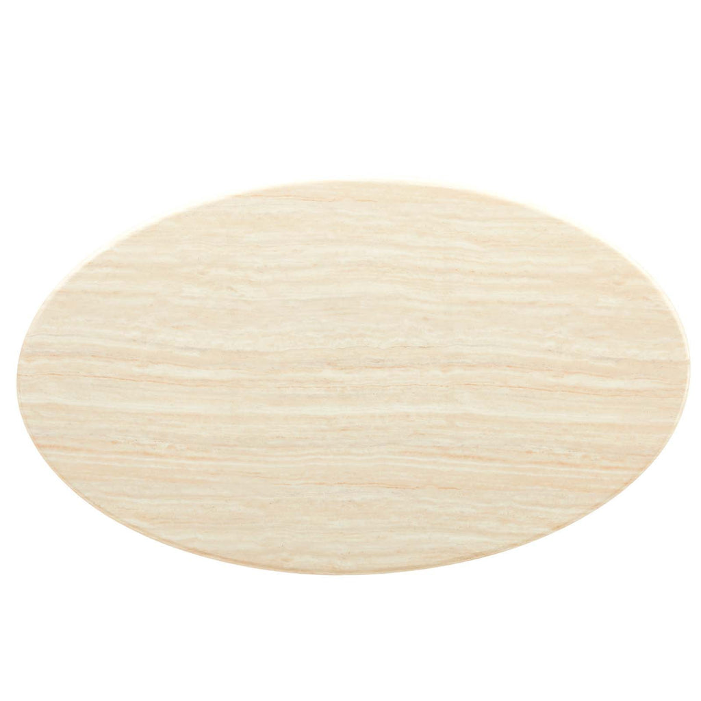 Lippa 60" Oval Faux Travertine Dining Table by Modway
