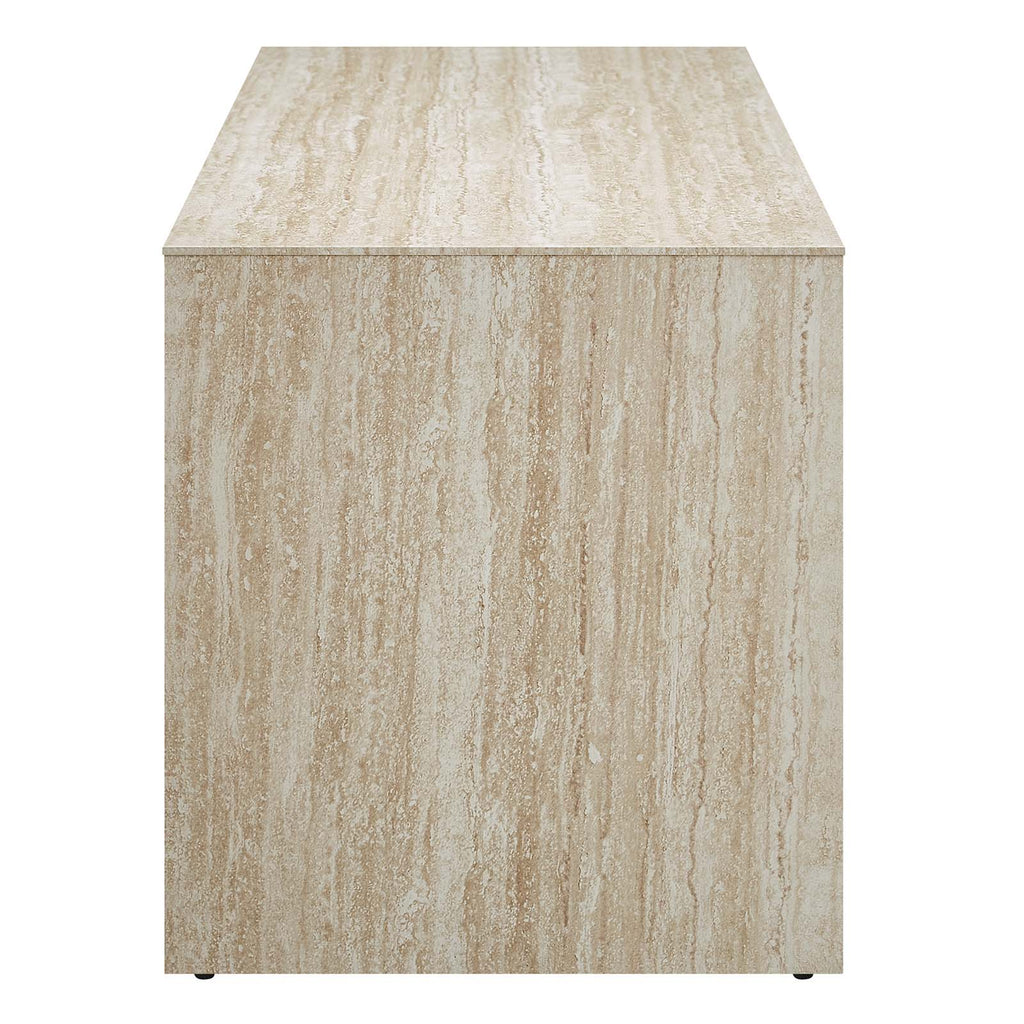 Mirella 62" Faux Travertine Long Bench by Modway