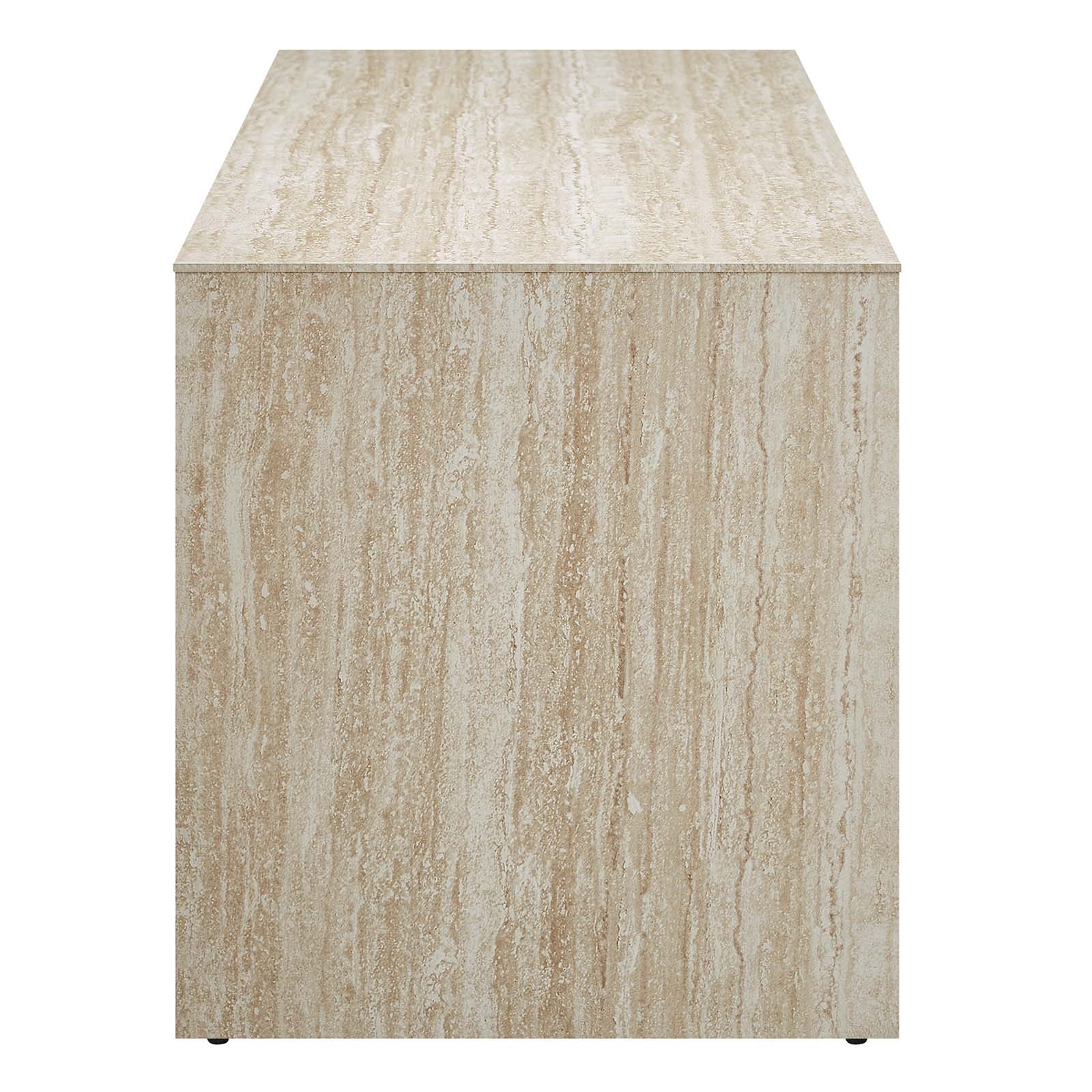 Mirella 62" Faux Travertine Long Bench by Modway