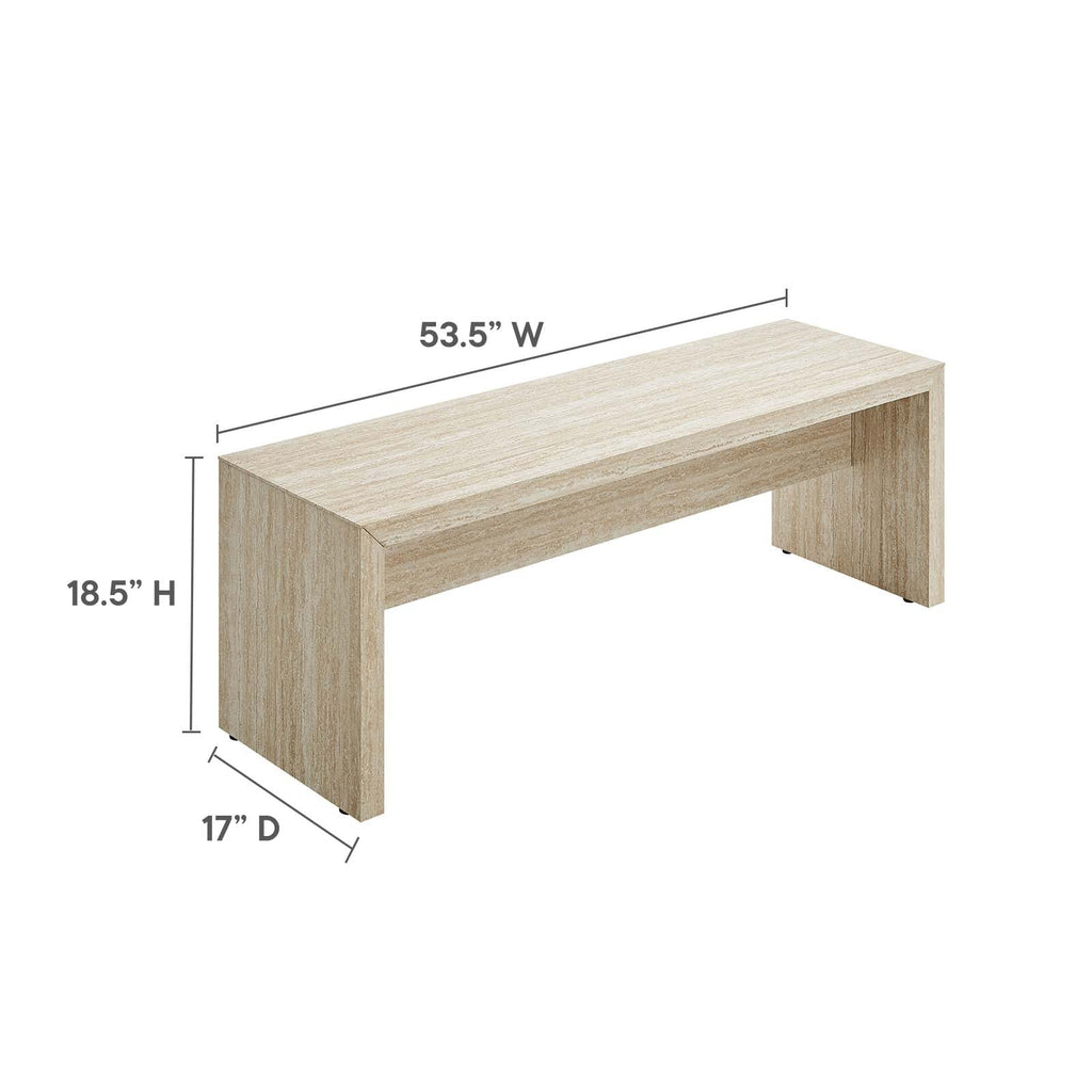 Mirella 53.5Ó Faux Travertine Bench by Modway