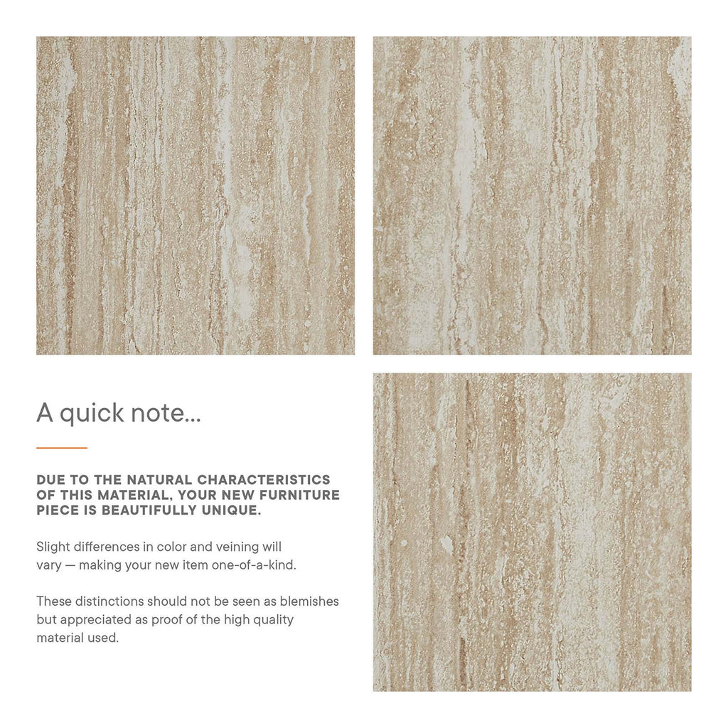 Mirella 53.5Ó Faux Travertine Bench by Modway