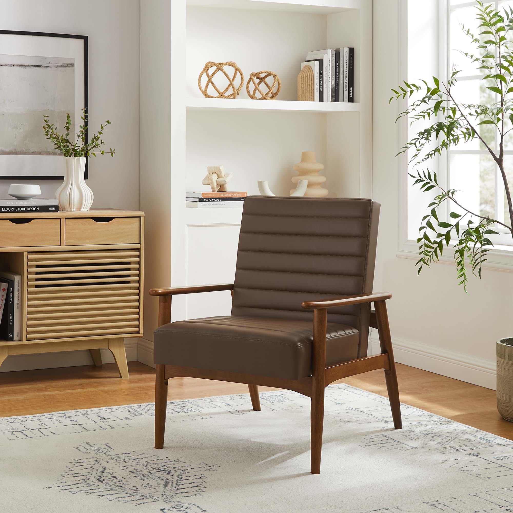 Jensen Vegan Leather Accent Chair by Modway