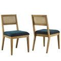 Nimba Faux Rattan Fabric Dining Chairs Set of 2 by Modway