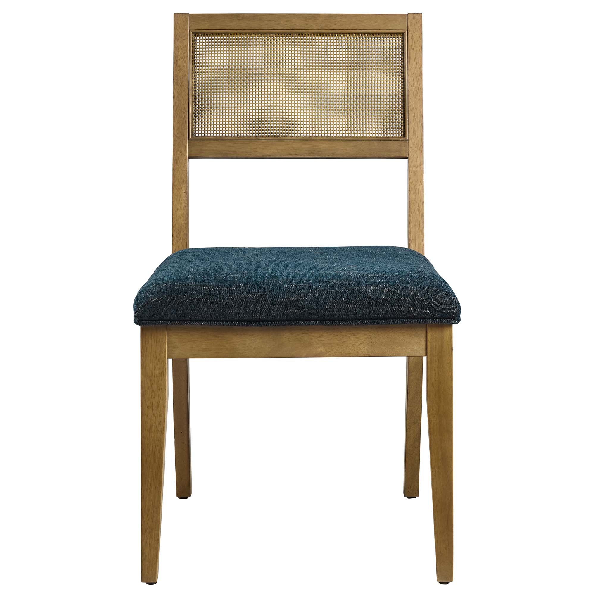 Nimba Faux Rattan Fabric Dining Chairs Set of 2 by Modway