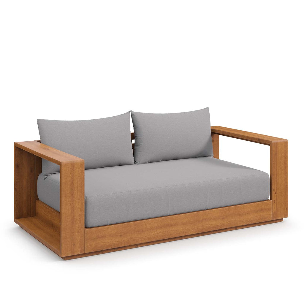 Tahoe Acacia Wood Outdoor Patio Acacia Wood Loveseat by Modway