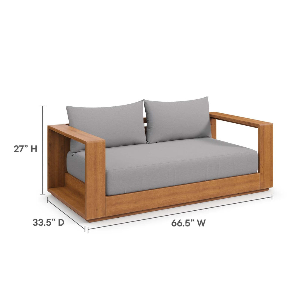 Tahoe Acacia Wood Outdoor Patio Acacia Wood Loveseat by Modway