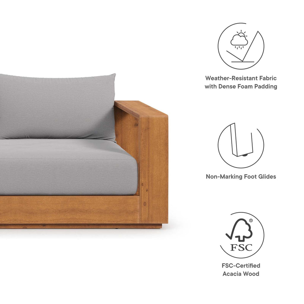 Tahoe Outdoor Patio Acacia Wood Sofa by Modway