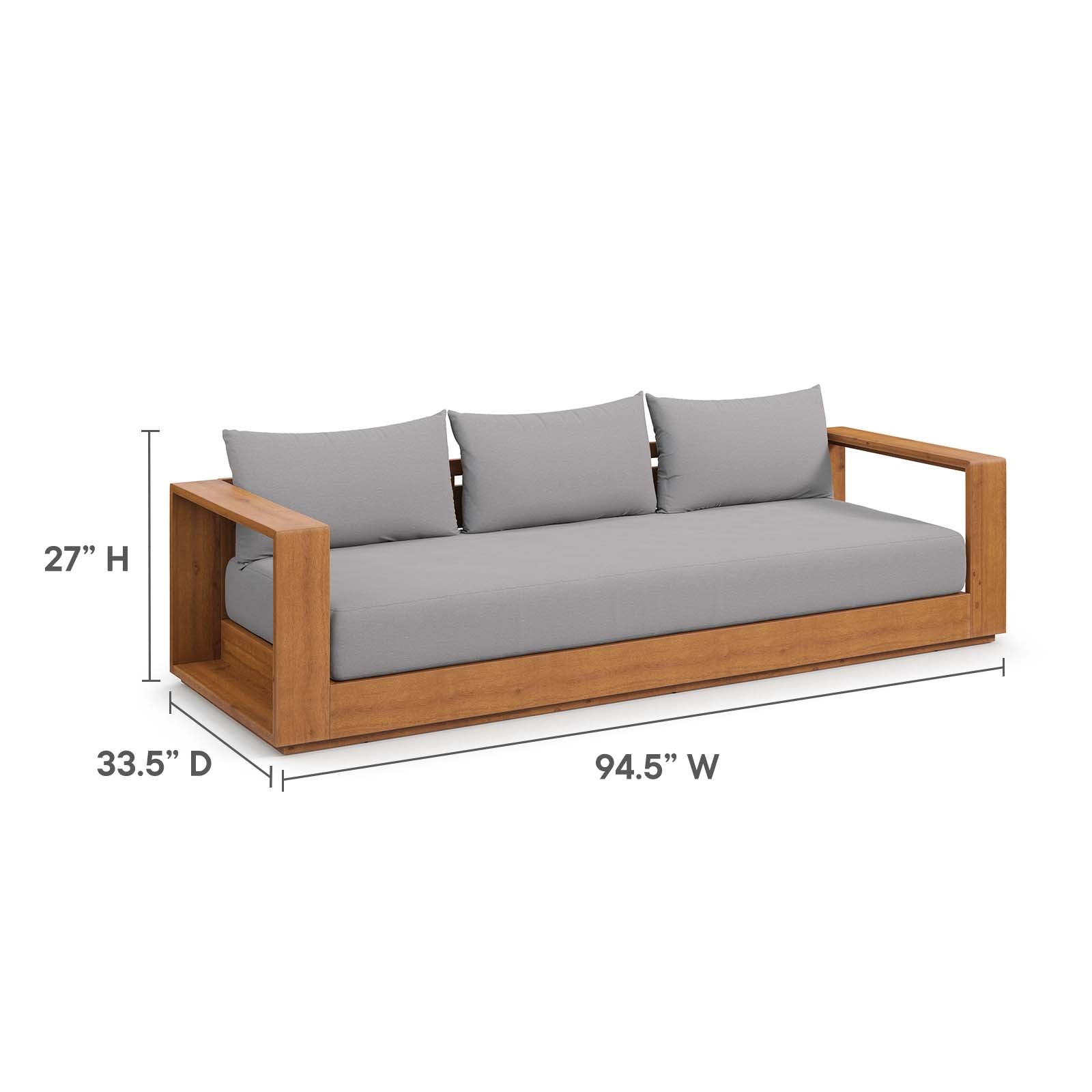 Tahoe Outdoor Patio Acacia Wood Sofa by Modway