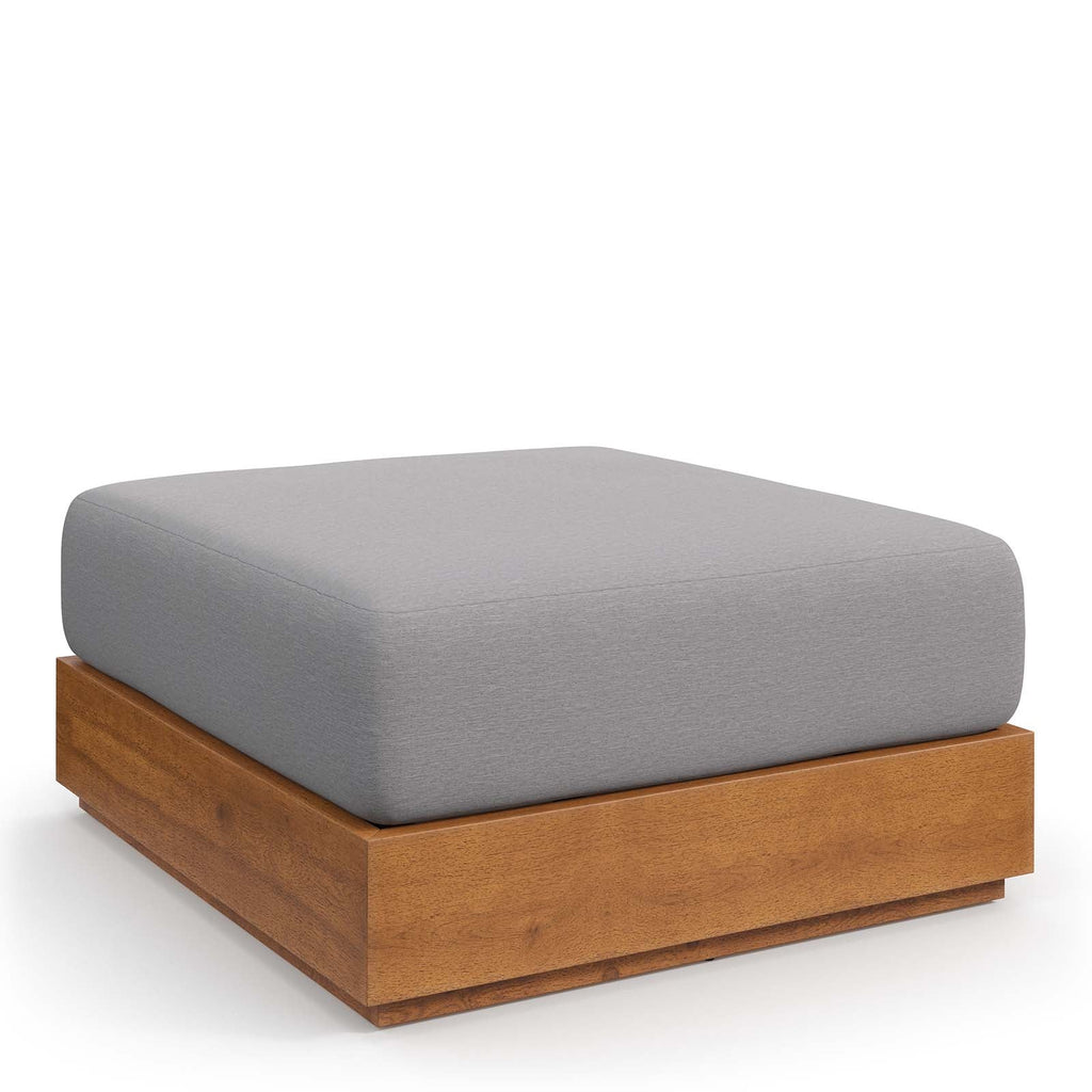 Tahoe Outdoor Patio Acacia Wood Ottoman by Modway