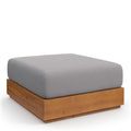 Tahoe Outdoor Patio Acacia Wood Ottoman by Modway