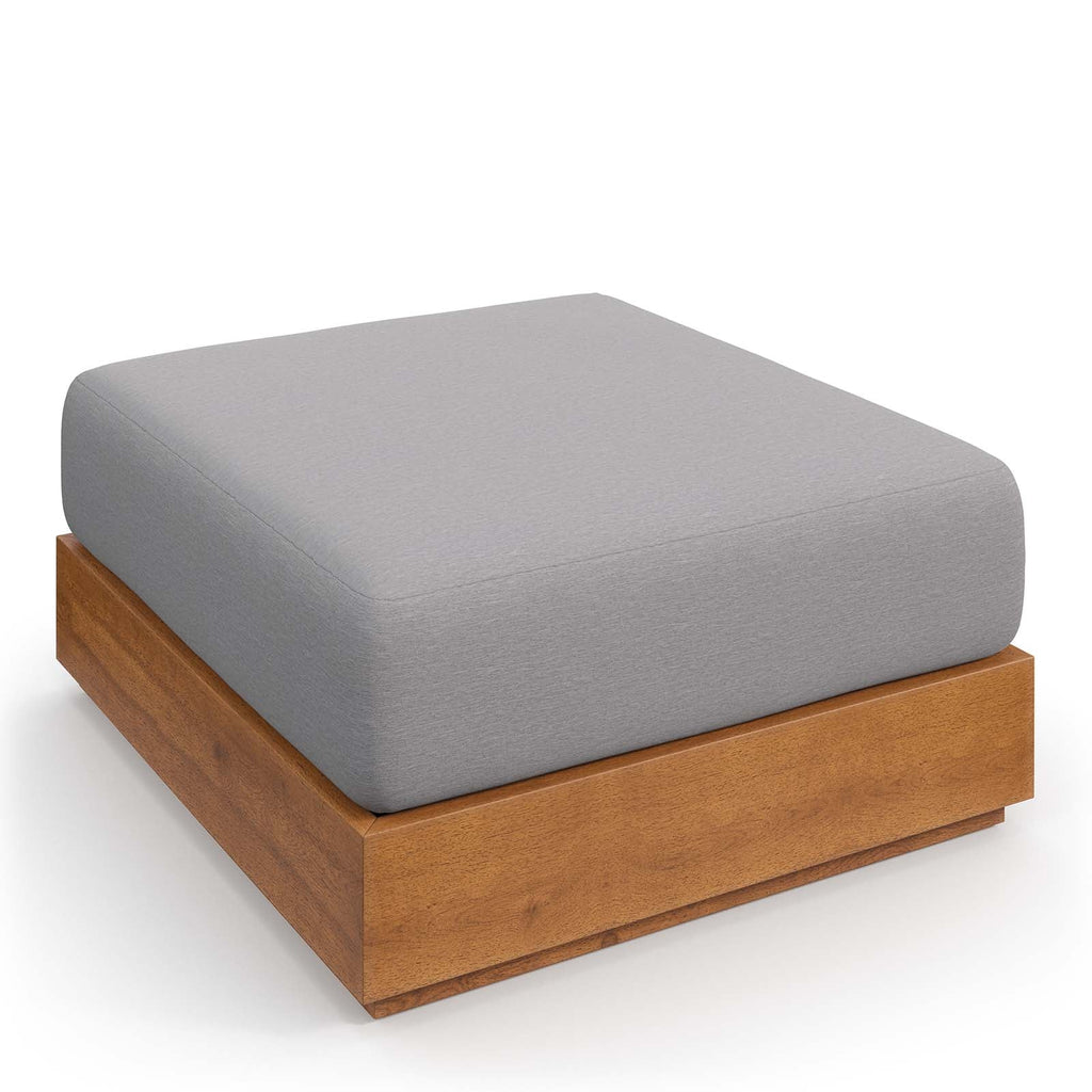 Tahoe Outdoor Patio Acacia Wood Ottoman by Modway