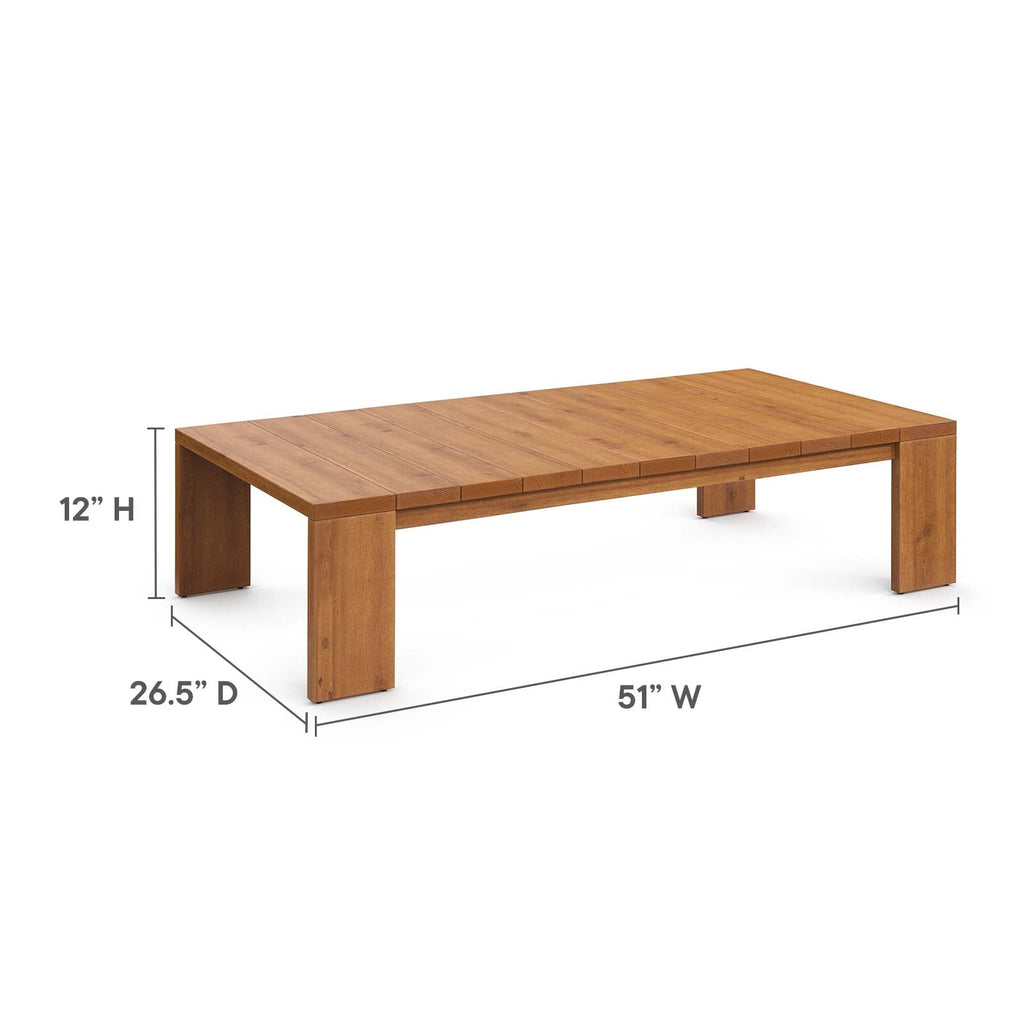 Tahoe 2-Piece Outdoor Patio Acacia Wood Sofa and Coffee Table Set by Modway