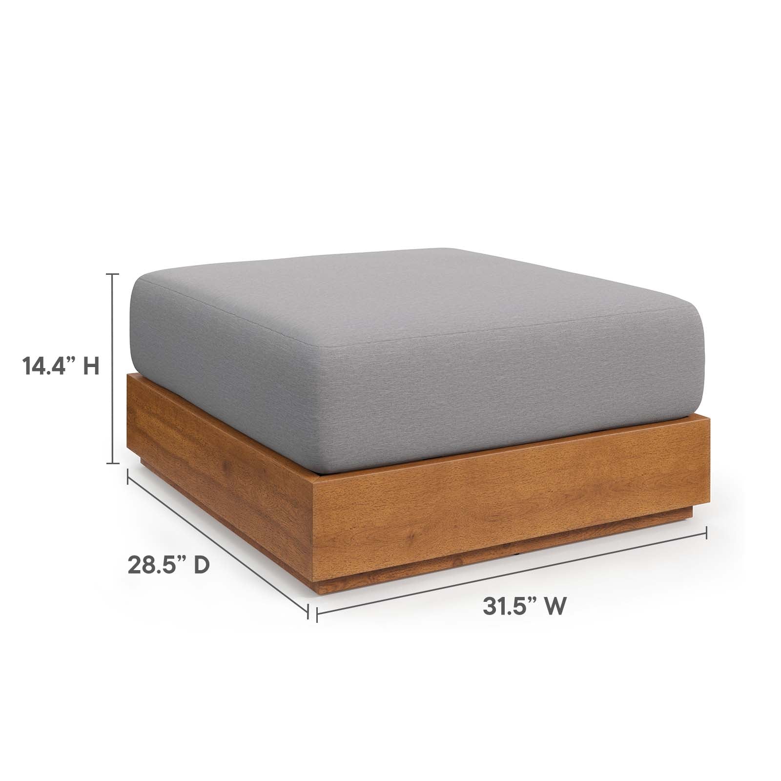 Tahoe 2-Piece Outdoor Patio Acacia Wood Armchair and Ottoman Set by Modway