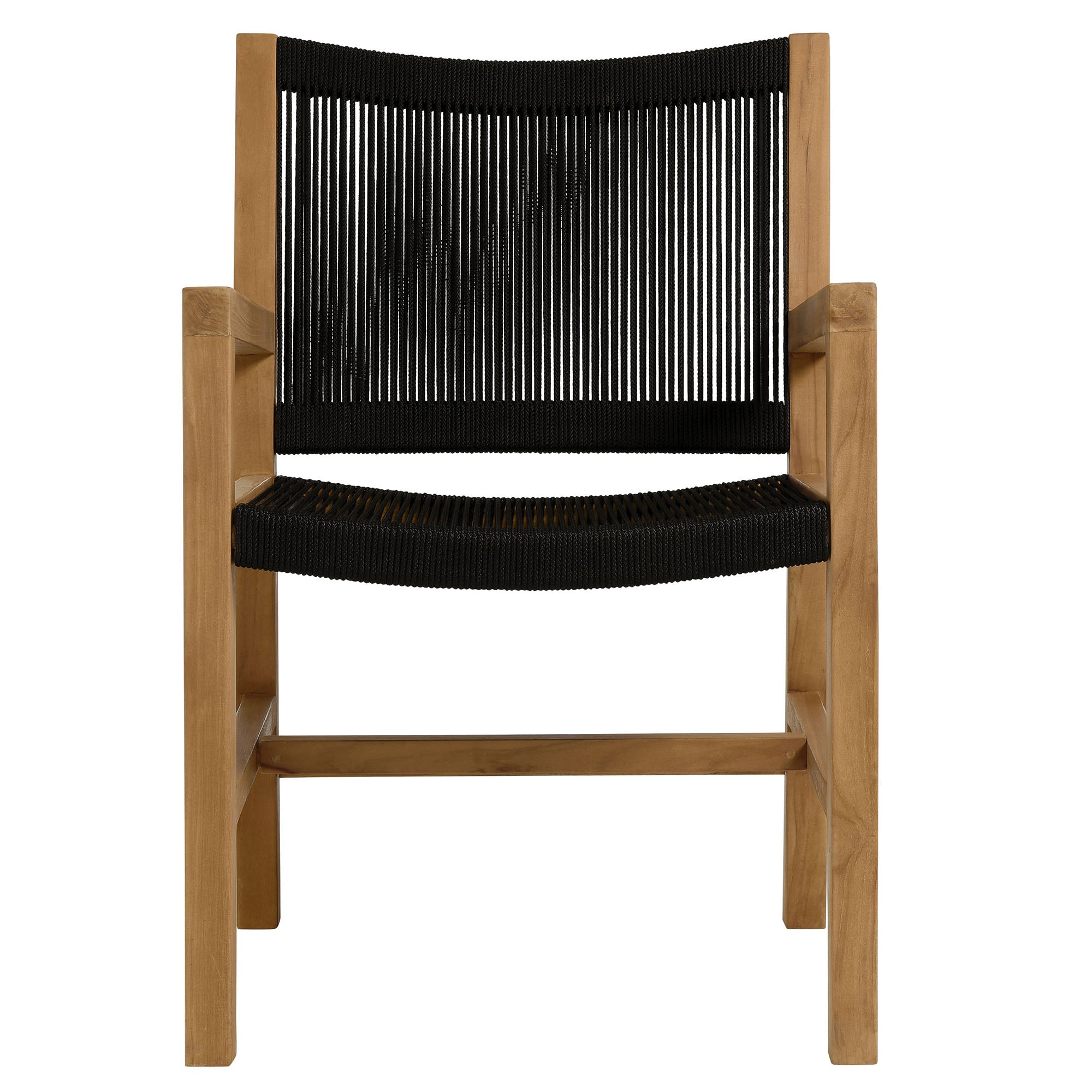 Vienna 3-Piece Outdoor Patio Teak and Rope Dining Set with Armchairs by Modway