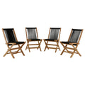 Vienna Outdoor Patio Teak and Rope Folding Chairs Set of 4 by Modway