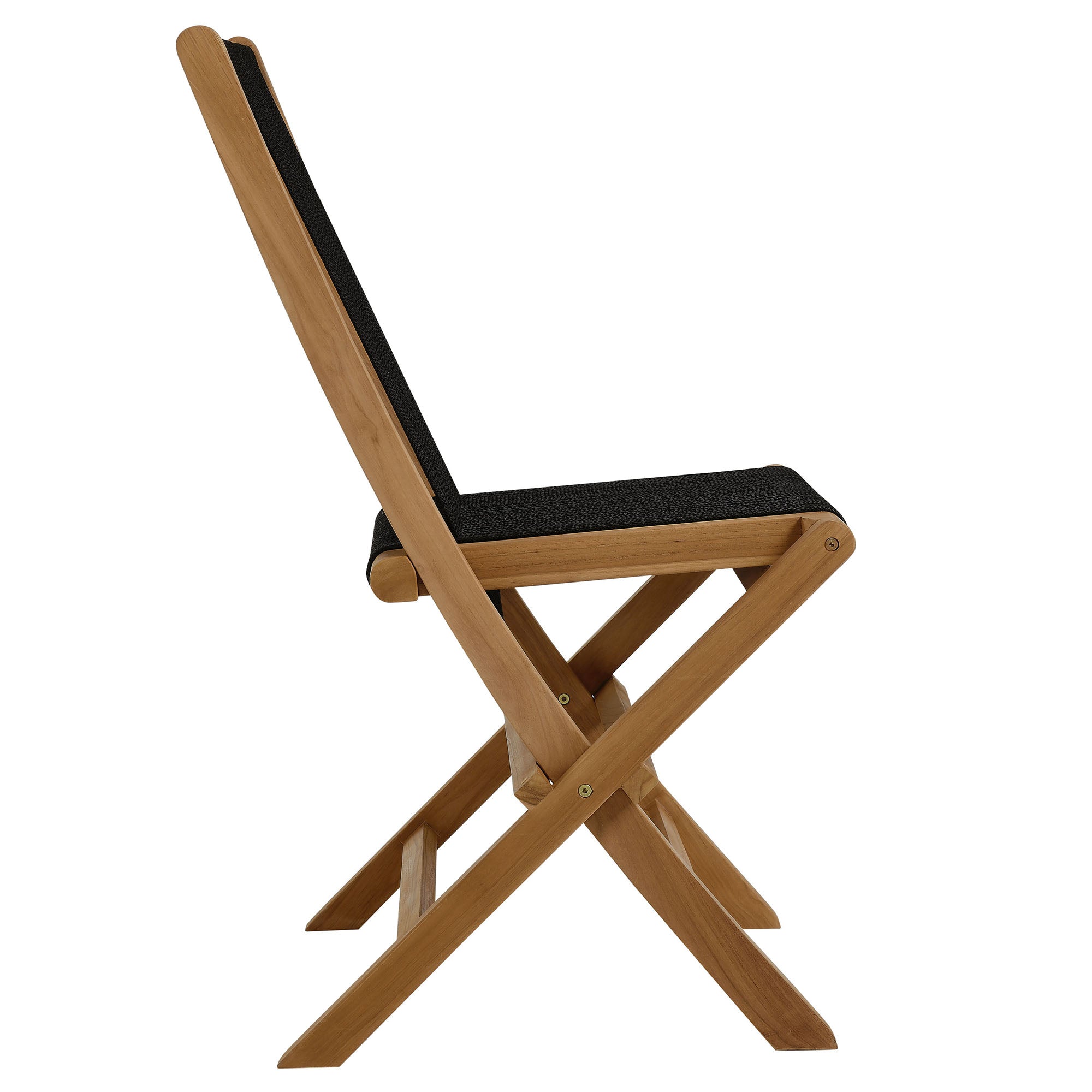 Vienna Outdoor Patio Teak and Rope Folding Chairs Set of 4 by Modway