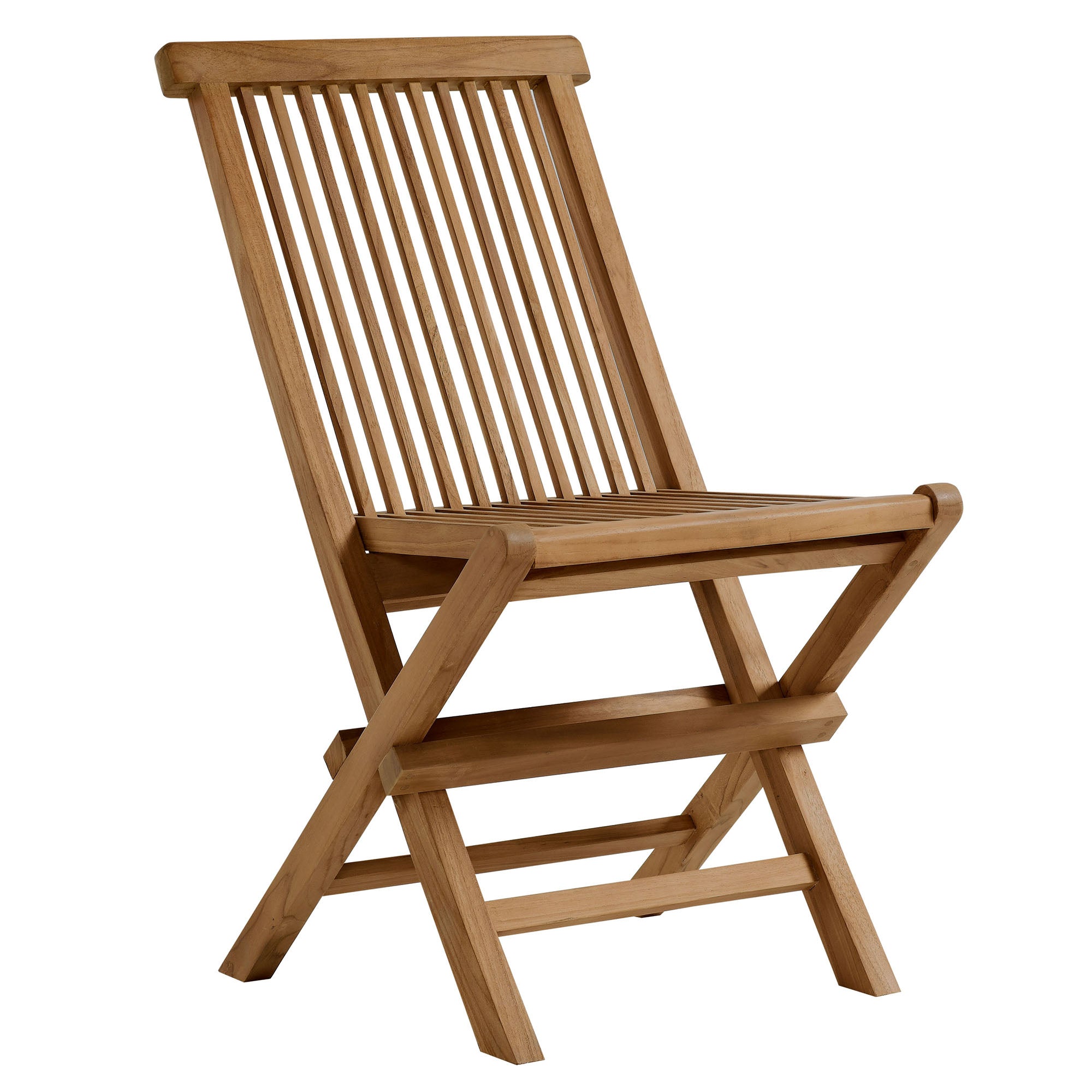 Vienna 5-Piece Outdoor Patio Teak Wood Dining Set with Folding Chairs by Modway