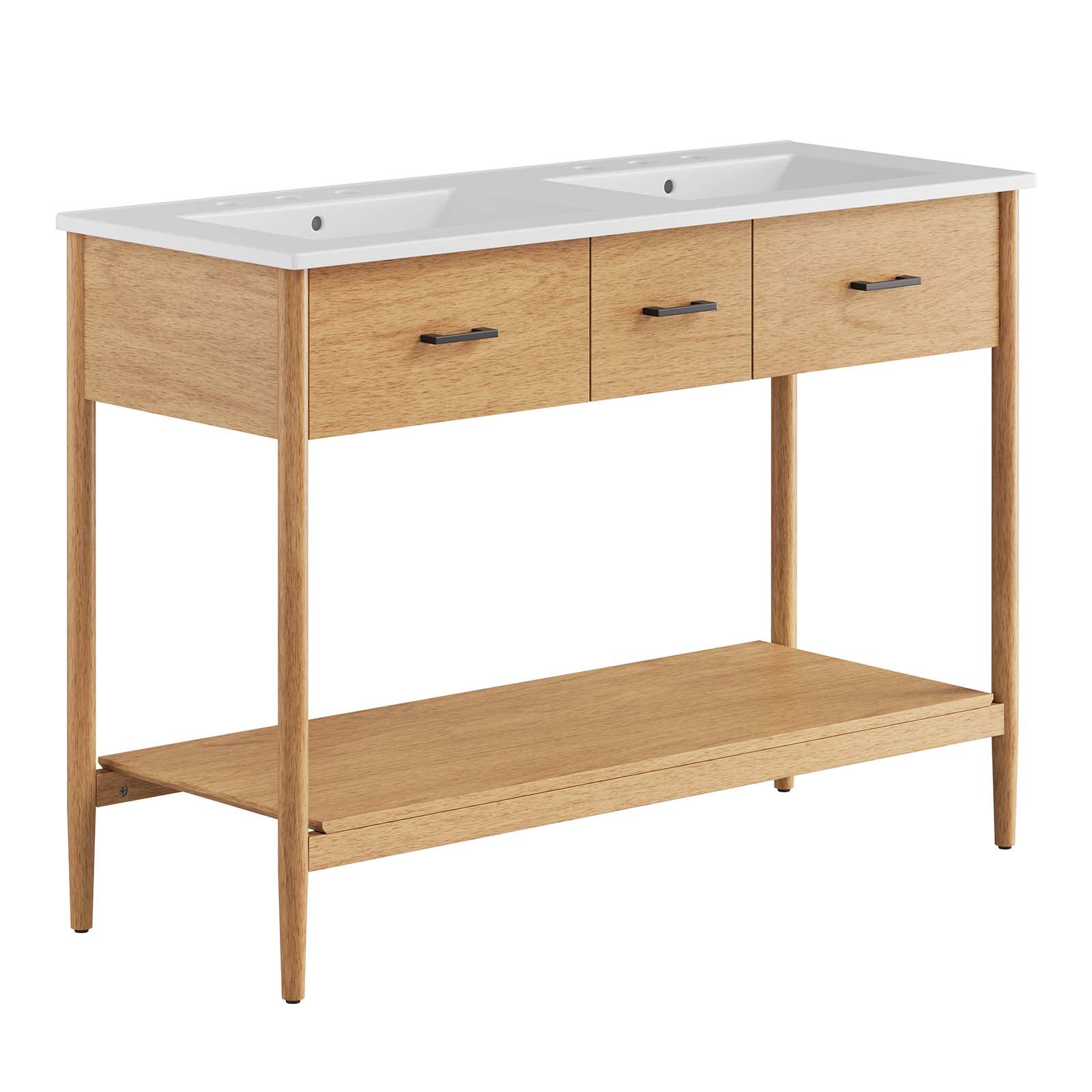 Zaire 48" Double Sink Bathroom Vanity by Modway