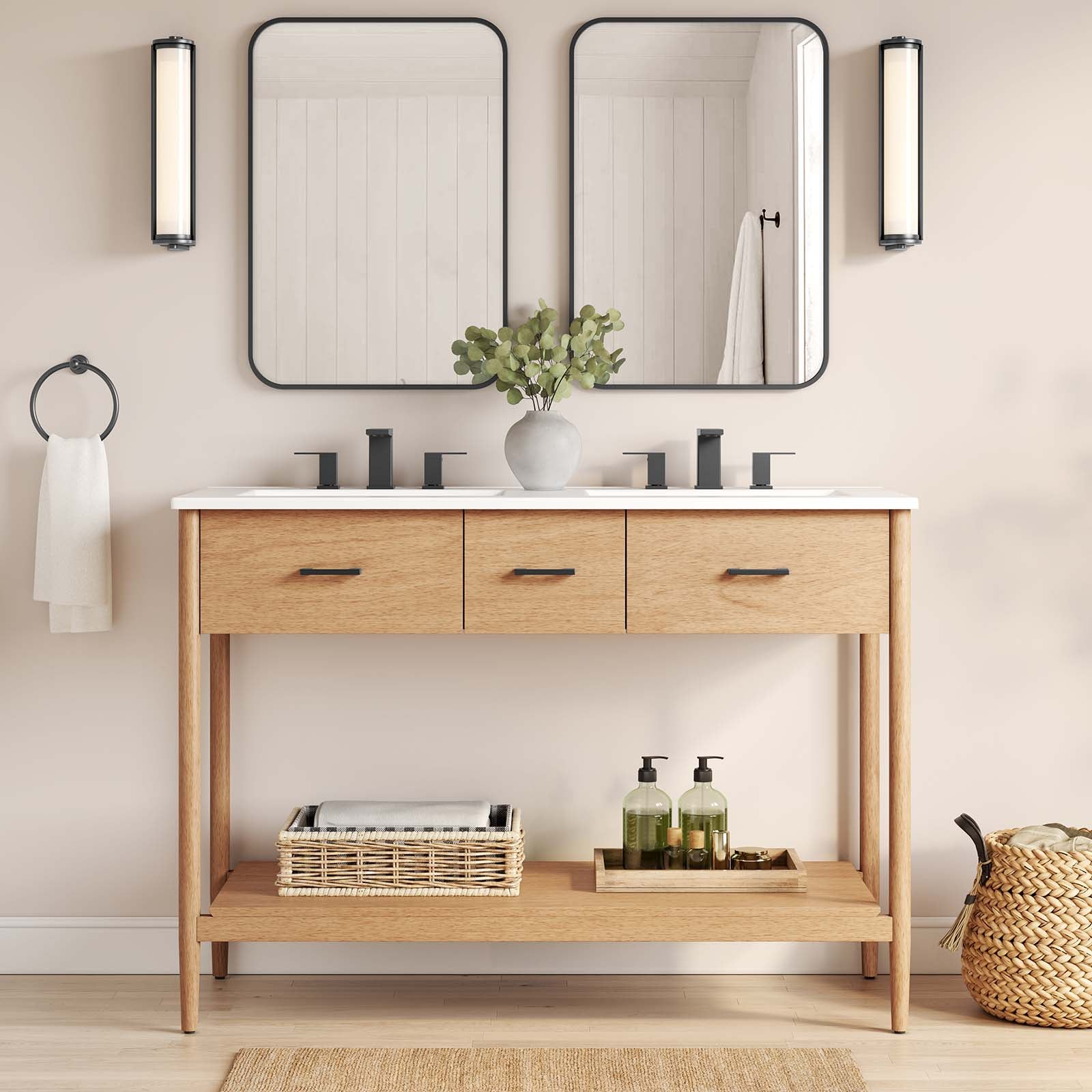 Zaire 48" Double Sink Bathroom Vanity by Modway