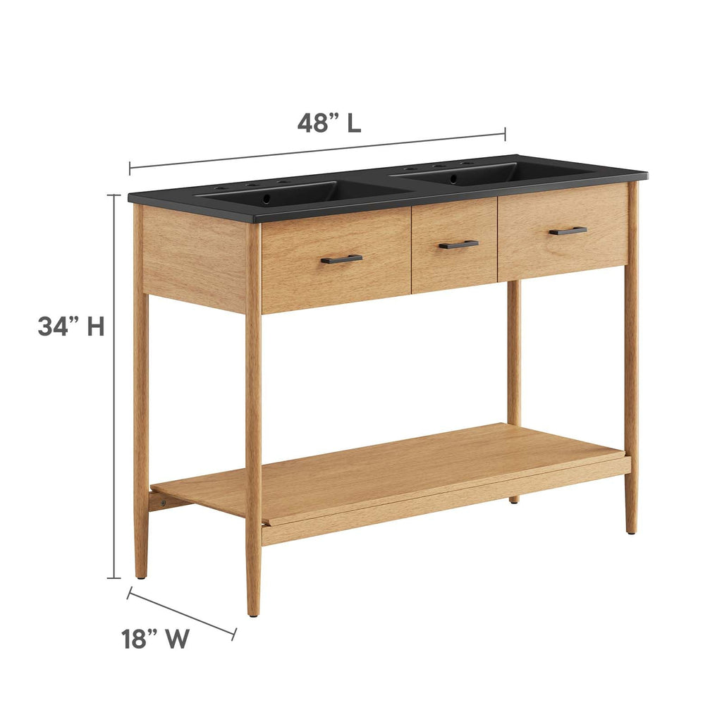 Zaire 48" Double Sink Bathroom Vanity by Modway