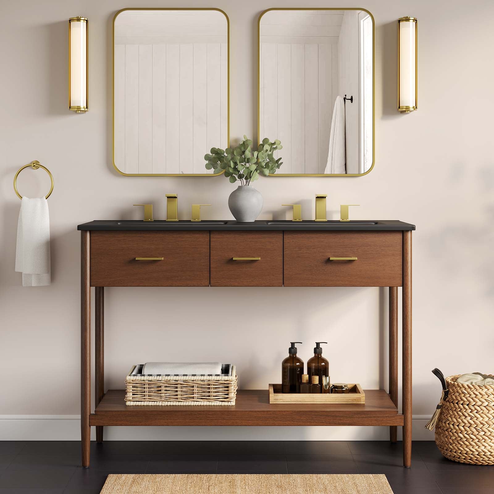 Zaire 48" Double Sink Bathroom Vanity by Modway