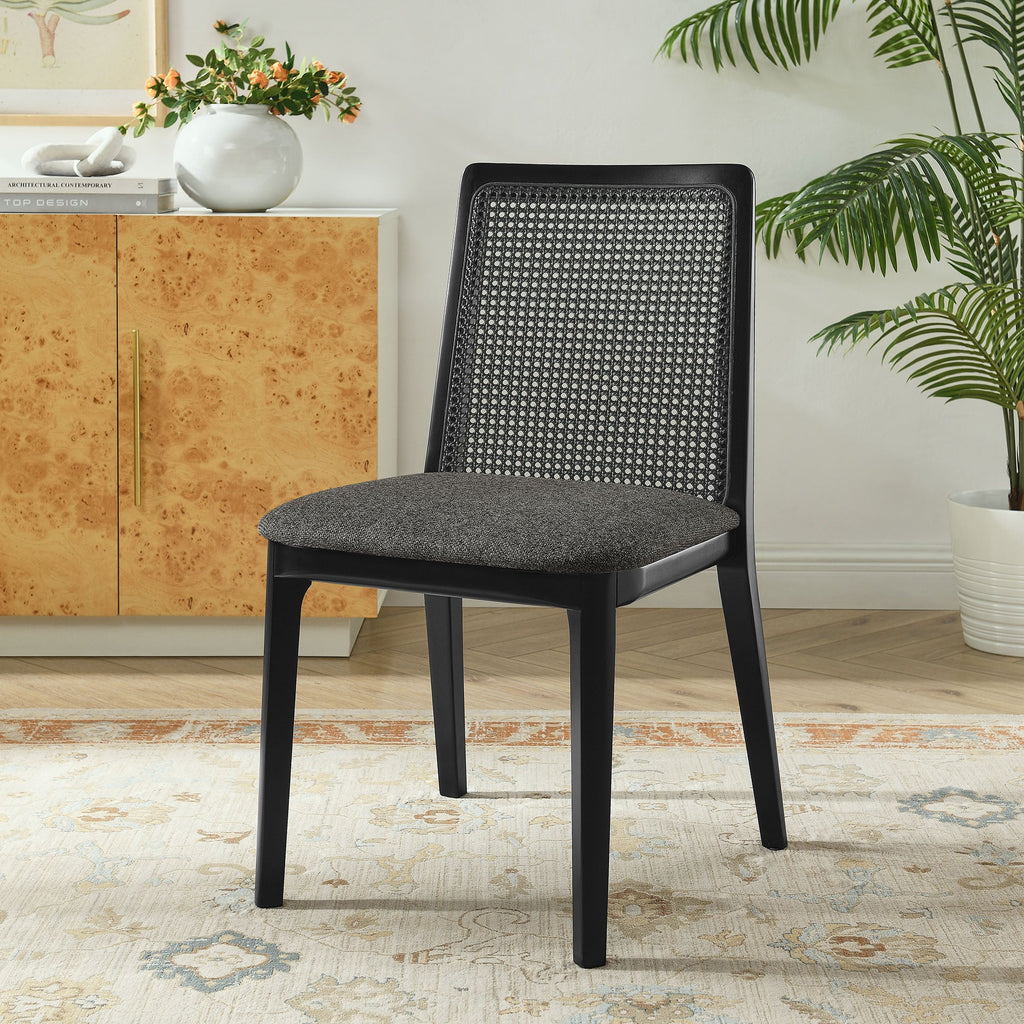 Monarch Wood and Rattan Dining Side Chair by Modway