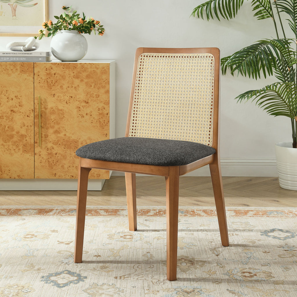 Monarch Wood and Rattan Dining Side Chair by Modway