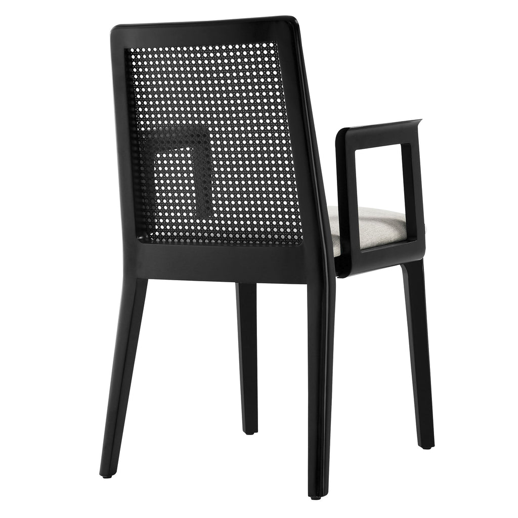 Monarch Wood and Rattan Dining Armchair by Modway