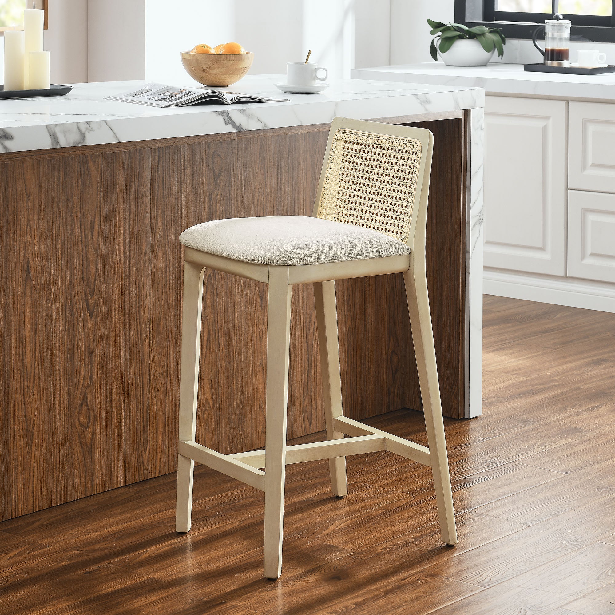 Monarch Wood and Rattan Counter Stool by Modway