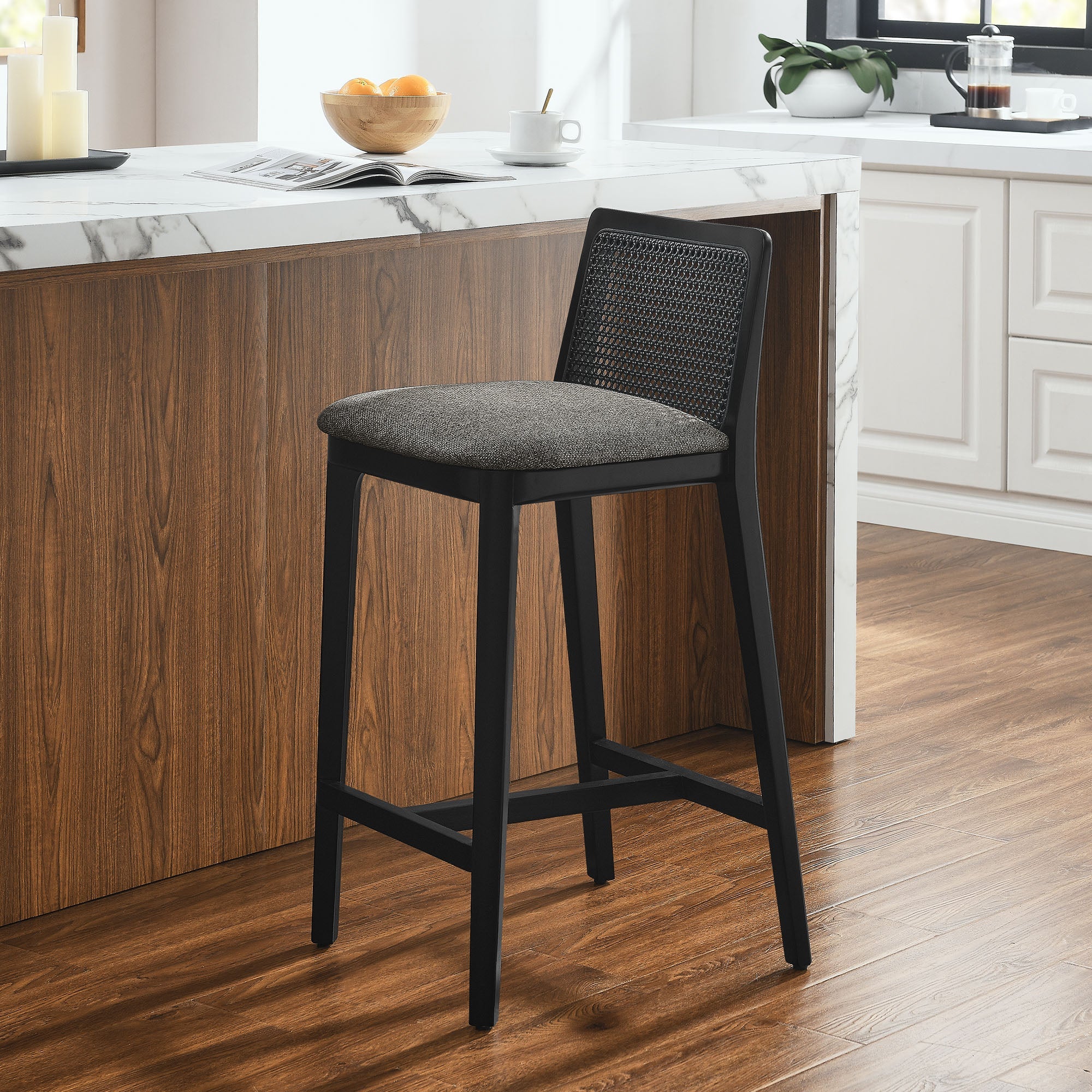 Monarch Wood and Rattan Counter Stool by Modway