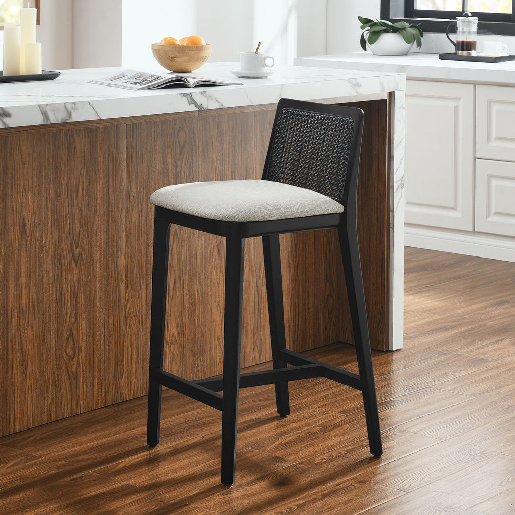 Monarch Wood and Rattan Counter Stool by Modway