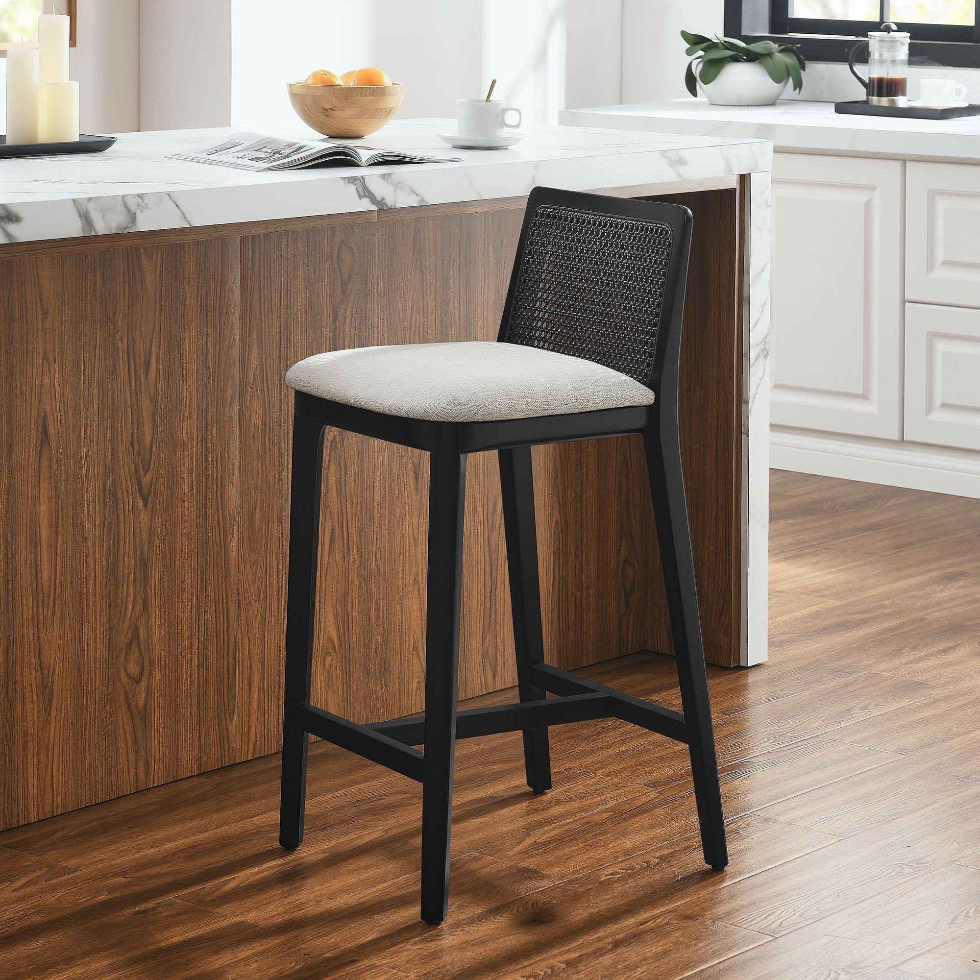 Monarch Wood and Rattan Counter Stool by Modway