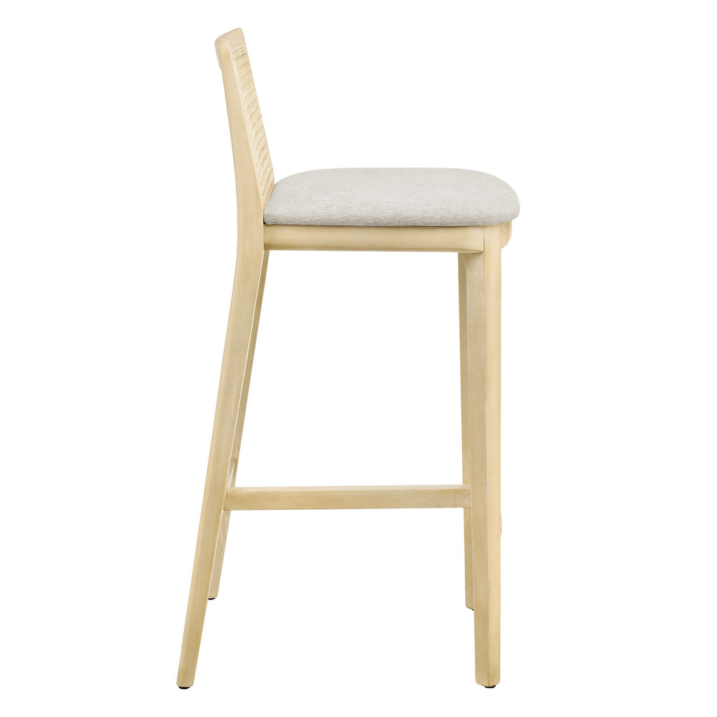 Monarch Wood and Rattan Bar Stool by Modway