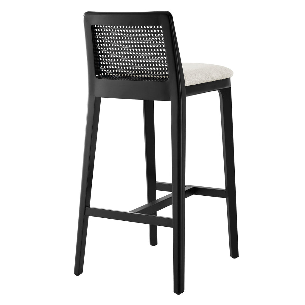 Monarch Wood and Rattan Bar Stool by Modway