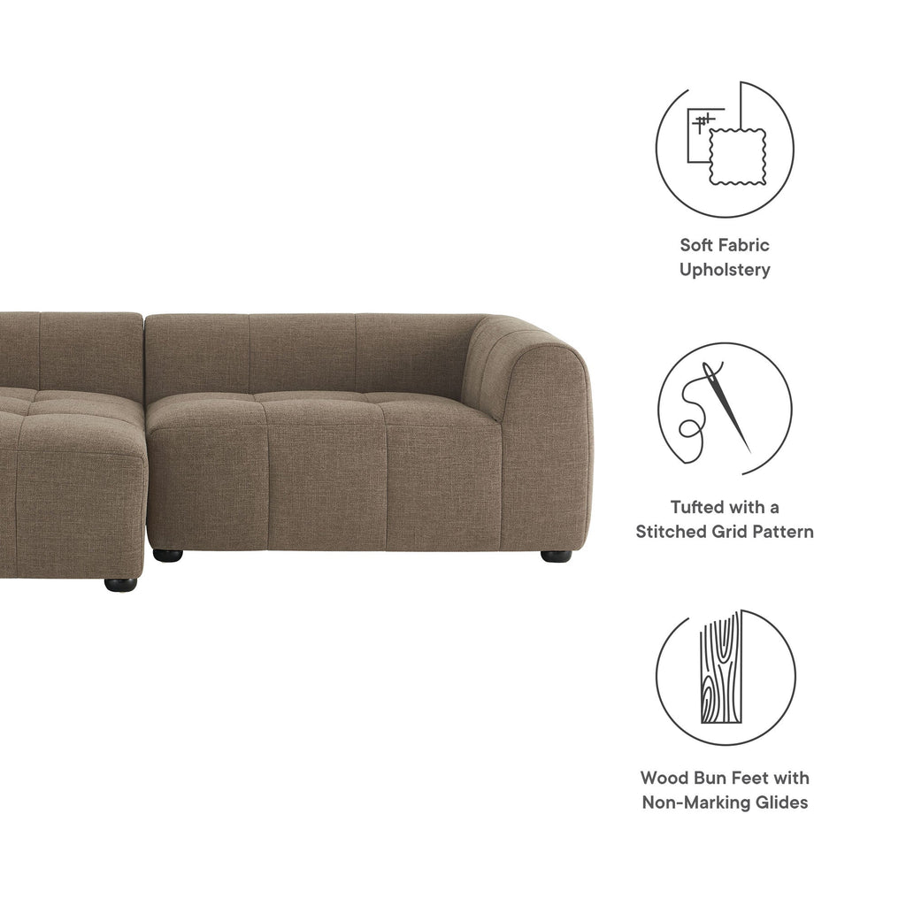 Liana Left-Facing Upholstered Fabric Modular Sofa with Chaise by Modway
