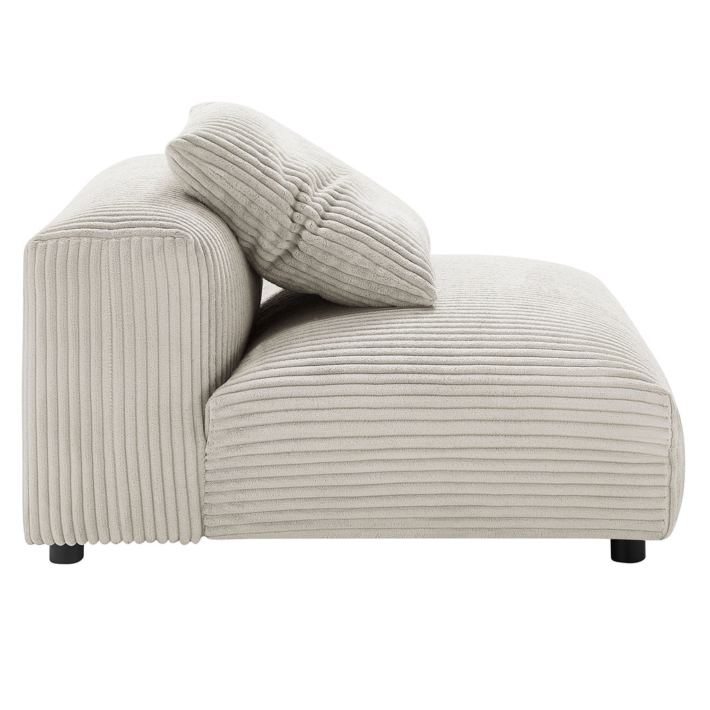 Solace Modular Corduroy Upholstered Armless Chair and Ottoman Set by Modway